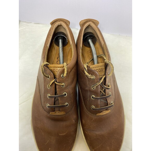 Ecco Brown Leather Casual Lace Up Oxford Sneakers Shoes Men\'s 47  13-13.5 main image 7